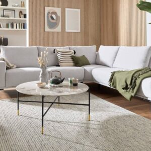 Interliving Ecksofa aus Stoff Silber