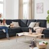 Modulmaster Ecksofa aus Stoff Anthrazit mit CleverCleanbezug