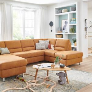 Modulmaster Wohnlandschaft aus Stoff Orange