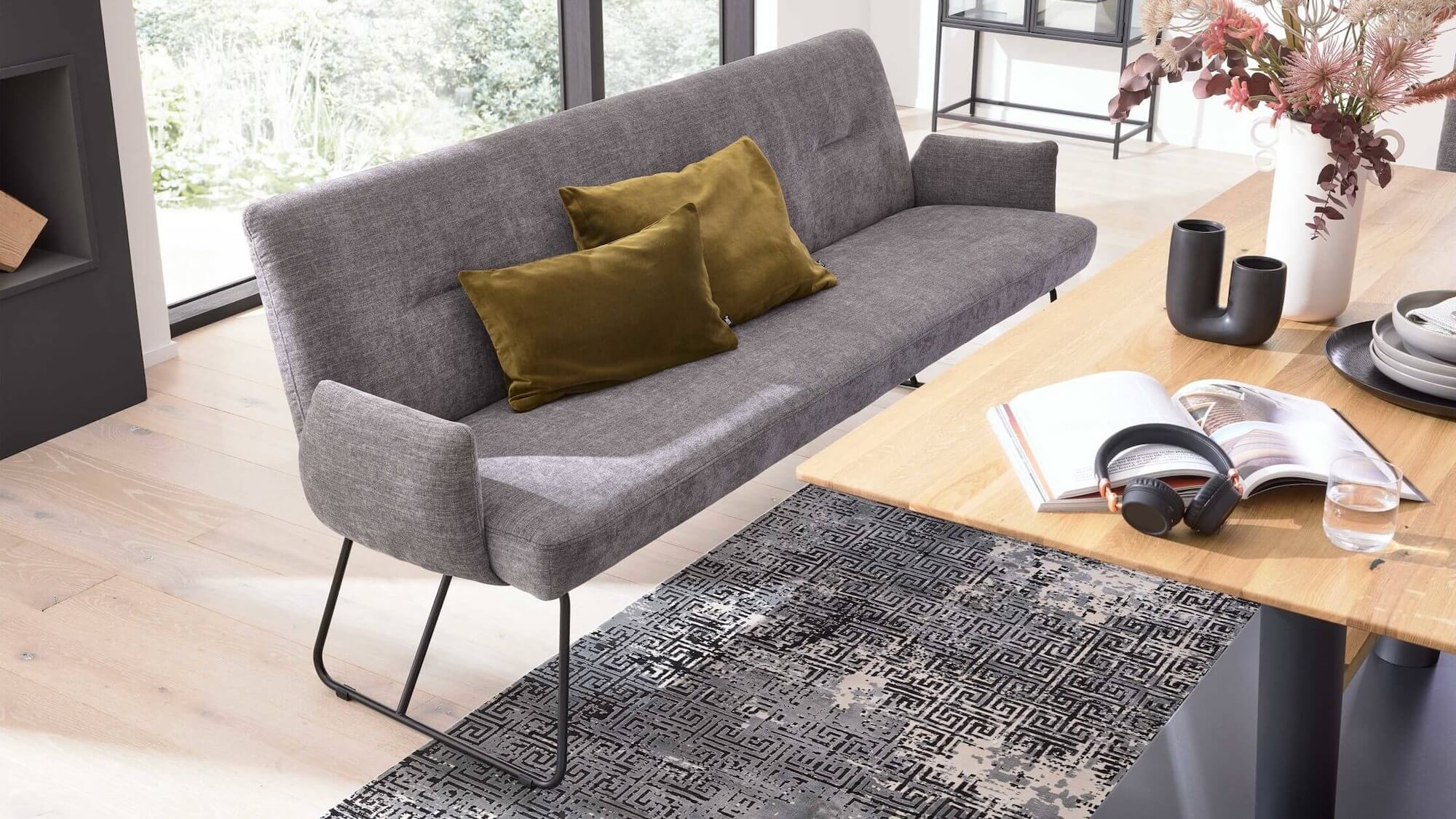 Polsterbank-Interliving-aus-Stoff-in-Grau-Interliving-Esszimmer-Serie-5504