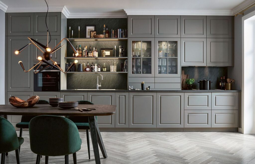 Schüller Landhaus Küchenzeile grau