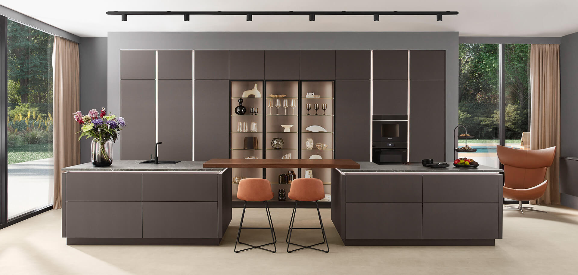 Nobilia Kuechen Nobilia-Design-Inselkueche-Coffee-Perfect-matt