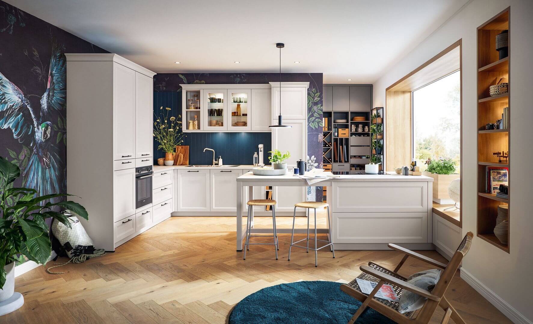 Schüller Landhausküche cameo satin Muschelweiß