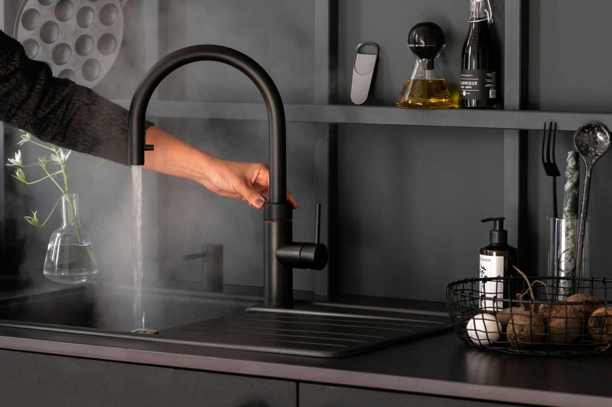 quooker kochend wasserhahn schwarz