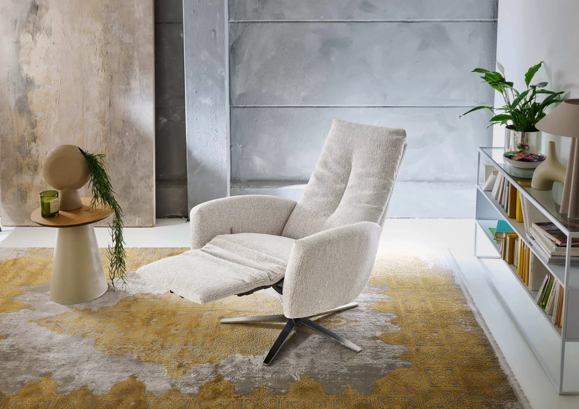 Hukla Relaxsessel Creme Stoff