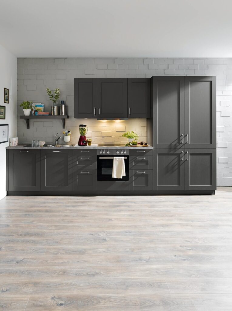 Schüller Landhaus Küchenzeile Anthrazit