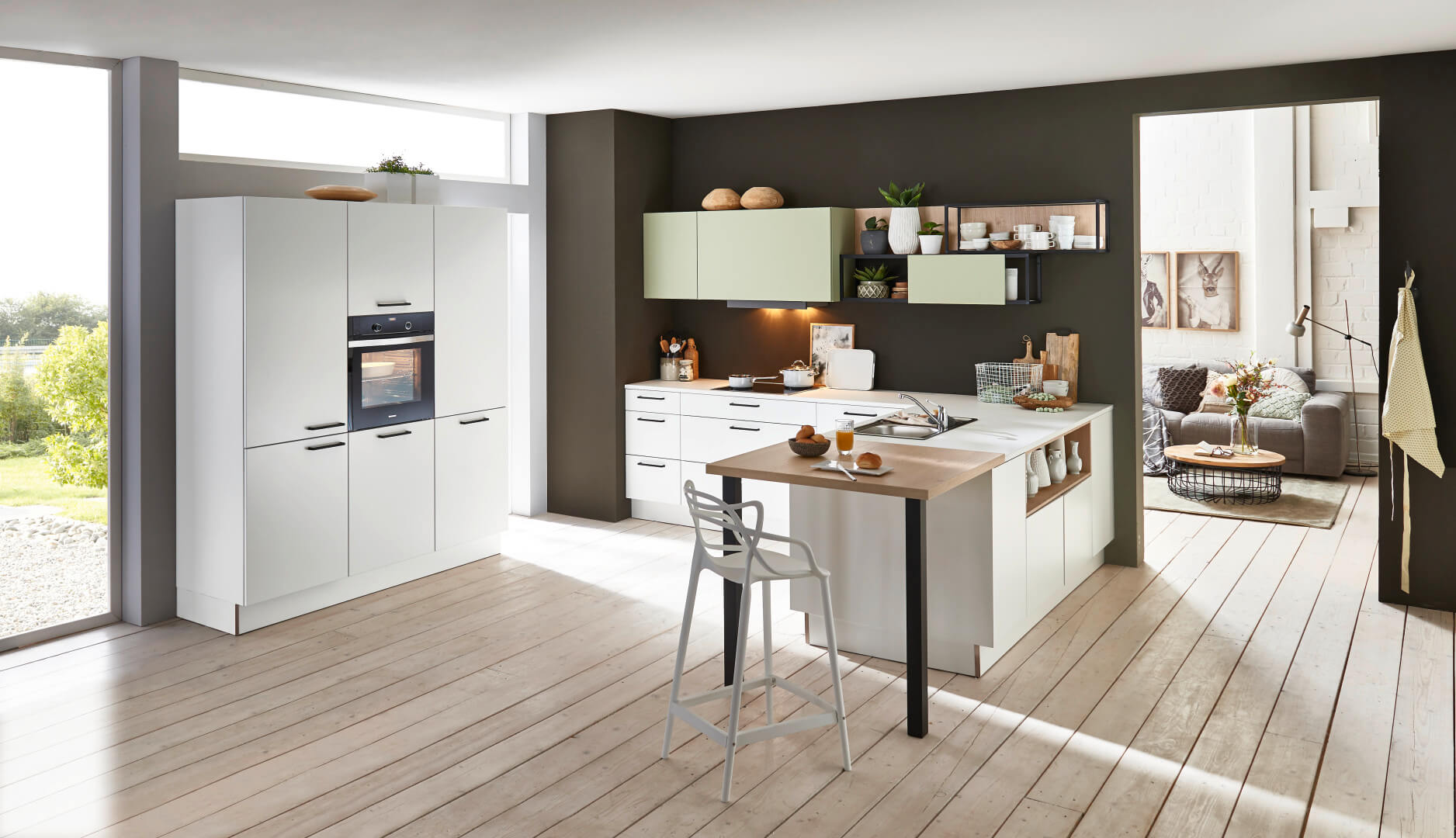 Nolte L-Küche weiß moderner Stil