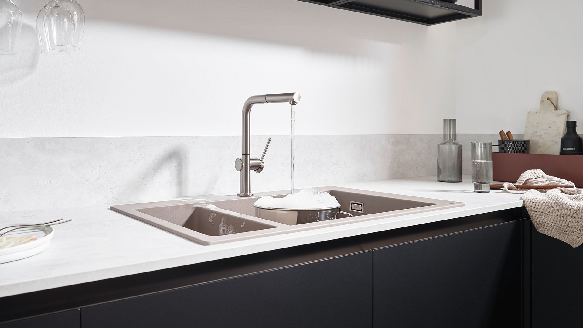 Hansgrohe Doppelspüle S51 Betongrau