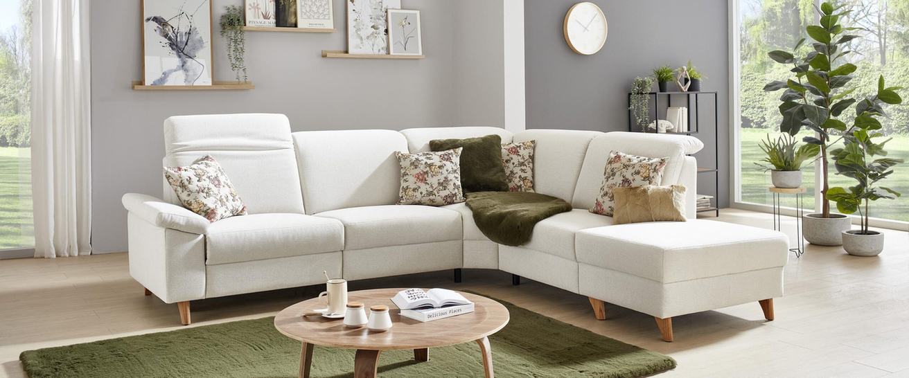 Dietsch Ecksofa Viva Select in Weiß
